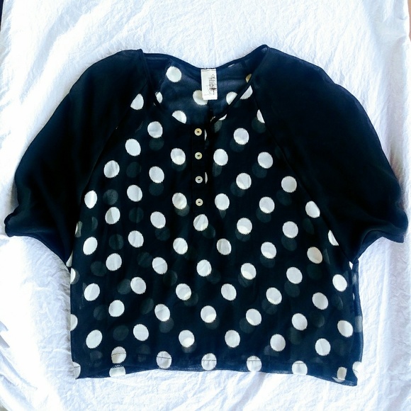 Boho Anthro Polka Dot Birdcage Top - Picture 5 of 6